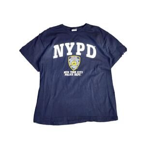 Vintage Y2K 2006 NYPD T Shirt New York City Police Dept Blue Shield Logo Large
